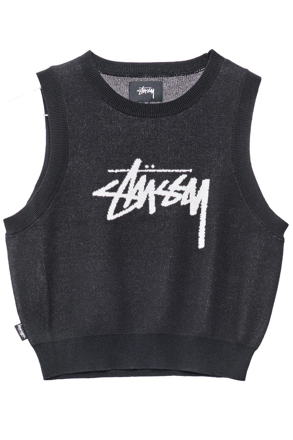 STUSSY KNIT VEST - Black | Stussy AU - Stüssy Australia