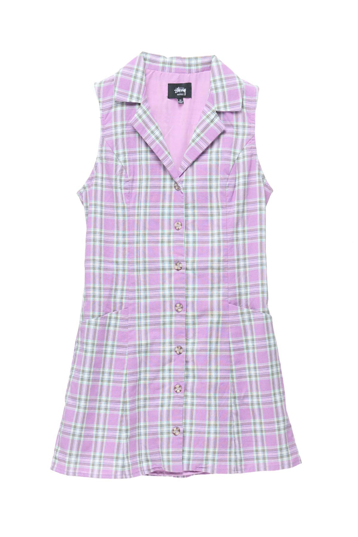 CHECK TIE BACK DRESS - Orchid