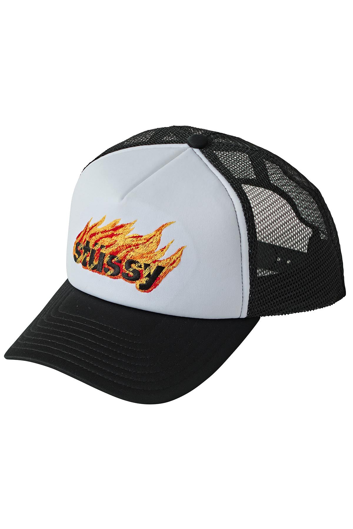 FLAMES TRUCKER CAP - White/Black